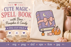 Cute Magic Spell Book SVG with Bow, Pumpkin &amp; Candy Product Image 4