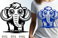 Cute Mammoth Illustration SVG File | Ice Age Animal Product Image 1