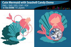 cute mermaid with seashell base candy dome holder Product Image 1
