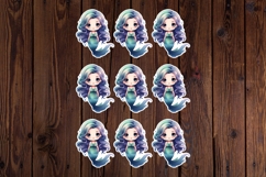 Cute Mermaid Printable Stickers - PNG Sticker Sheet