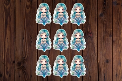 Cute Mermaid Printable Stickers - PNG Sticker Sheet