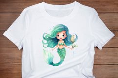 Cute Mermaid Watercolor Sublimation Clipart Product Image 7