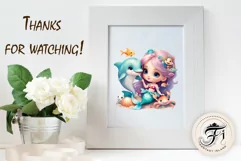 Explore our delightful mermaid watercolor clipart, perfect for invitations, greeting cards, scrapbooking, and seasonal crafts. Ideal for sublimation designs on transparent backgrounds, as well as birthday cards, T-shirt designs, children's prints and deco
