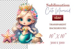 Explore our delightful mermaid watercolor clipart, perfect for invitations, greeting cards, scrapbooking, and seasonal crafts. Ideal for sublimation designs on transparent backgrounds, as well as birthday cards, T-shirt designs, children&#039;s prints and deco