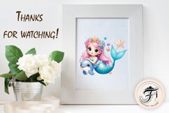 Explore our delightful mermaid watercolor clipart, perfect for invitations, greeting cards, scrapbooking, and seasonal crafts. Ideal for sublimation designs on transparent backgrounds, as well as birthday cards, T-shirt designs, children&#039;s prints and deco