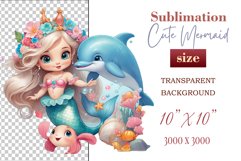 Explore our delightful mermaid watercolor clipart, perfect for invitations, greeting cards, scrapbooking, and seasonal crafts. Ideal for sublimation designs on transparent backgrounds, as well as birthday cards, T-shirt designs, children&#039;s prints and deco
