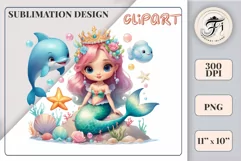 Explore our delightful mermaid watercolor clipart, perfect for invitations, greeting cards, scrapbooking, and seasonal crafts. Ideal for sublimation designs on transparent backgrounds, as well as birthday cards, T-shirt designs, children's prints and deco