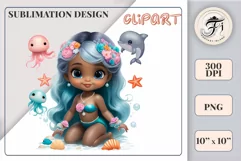 Explore our delightful mermaid watercolor clipart, perfect for invitations, greeting cards, scrapbooking, and seasonal crafts. Ideal for sublimation designs on transparent backgrounds, as well as birthday cards, T-shirt designs, children's prints and deco