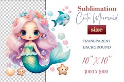 Explore our delightful mermaid watercolor clipart, perfect for invitations, greeting cards, scrapbooking, and seasonal crafts. Ideal for sublimation designs on transparent backgrounds, as well as birthday cards, T-shirt designs, children&#039;s prints and deco