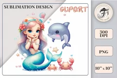 Explore our delightful mermaid watercolor clipart, perfect for invitations, greeting cards, scrapbooking, and seasonal crafts. Ideal for sublimation designs on transparent backgrounds, as well as birthday cards, T-shirt designs, children's prints and deco