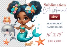 Explore our delightful mermaid watercolor clipart, perfect for invitations, greeting cards, scrapbooking, and seasonal crafts. Ideal for sublimation designs on transparent backgrounds, as well as birthday cards, T-shirt designs, children&#039;s prints and deco