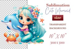 Explore our delightful mermaid watercolor clipart, perfect for invitations, greeting cards, scrapbooking, and seasonal crafts. Ideal for sublimation designs on transparent backgrounds, as well as birthday cards, T-shirt designs, children&#039;s prints and deco