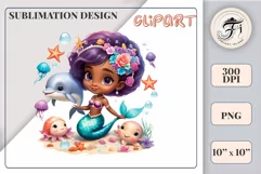 Explore our delightful mermaid watercolor clipart, perfect for invitations, greeting cards, scrapbooking, and seasonal crafts. Ideal for sublimation designs on transparent backgrounds, as well as birthday cards, T-shirt designs, children's prints and deco