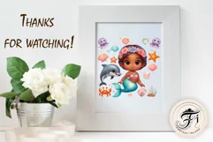 Explore our delightful mermaid watercolor clipart, perfect for invitations, greeting cards, scrapbooking, and seasonal crafts. Ideal for sublimation designs on transparent backgrounds, as well as birthday cards, T-shirt designs, children's prints and deco