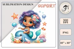 Explore our delightful mermaid watercolor clipart, perfect for invitations, greeting cards, scrapbooking, and seasonal crafts. Ideal for sublimation designs on transparent backgrounds, as well as birthday cards, T-shirt designs, children's prints and deco