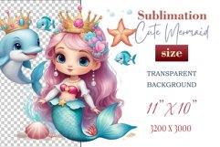 Explore our delightful mermaid watercolor clipart, perfect for invitations, greeting cards, scrapbooking, and seasonal crafts. Ideal for sublimation designs on transparent backgrounds, as well as birthday cards, T-shirt designs, children&#039;s prints and deco