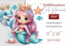 Explore our delightful mermaid watercolor clipart, perfect for invitations, greeting cards, scrapbooking, and seasonal crafts. Ideal for sublimation designs on transparent backgrounds, as well as birthday cards, T-shirt designs, children's prints and deco