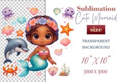 Explore our delightful mermaid watercolor clipart, perfect for invitations, greeting cards, scrapbooking, and seasonal crafts. Ideal for sublimation designs on transparent backgrounds, as well as birthday cards, T-shirt designs, children&#039;s prints and deco
