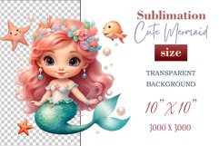 Explore our delightful mermaid watercolor clipart, perfect for invitations, greeting cards, scrapbooking, and seasonal crafts. Ideal for sublimation designs on transparent backgrounds, as well as birthday cards, T-shirt designs, children&#039;s prints and deco