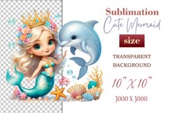 Explore our delightful mermaid watercolor clipart, perfect for invitations, greeting cards, scrapbooking, and seasonal crafts. Ideal for sublimation designs on transparent backgrounds, as well as birthday cards, T-shirt designs, children&#039;s prints and deco