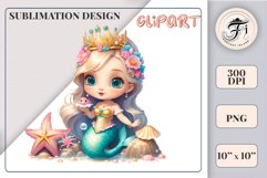 Explore our delightful mermaid watercolor clipart, perfect for invitations, greeting cards, scrapbooking, and seasonal crafts. Ideal for sublimation designs on transparent backgrounds, as well as birthday cards, T-shirt designs, children&#039;s prints and deco