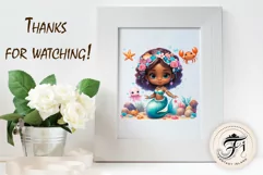 Explore our delightful mermaid watercolor clipart, perfect for invitations, greeting cards, scrapbooking, and seasonal crafts. Ideal for sublimation designs on transparent backgrounds, as well as birthday cards, T-shirt designs, children's prints and deco