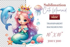 Explore our delightful mermaid watercolor clipart, perfect for invitations, greeting cards, scrapbooking, and seasonal crafts. Ideal for sublimation designs on transparent backgrounds, as well as birthday cards, T-shirt designs, children&#039;s prints and deco