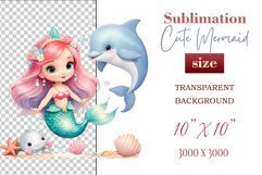 Explore our delightful mermaid watercolor clipart, perfect for invitations, greeting cards, scrapbooking, and seasonal crafts. Ideal for sublimation designs on transparent backgrounds, as well as birthday cards, T-shirt designs, children&#039;s prints and deco