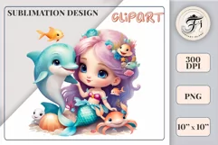 Explore our delightful mermaid watercolor clipart, perfect for invitations, greeting cards, scrapbooking, and seasonal crafts. Ideal for sublimation designs on transparent backgrounds, as well as birthday cards, T-shirt designs, children's prints and deco