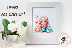 Explore our delightful mermaid watercolor clipart, perfect for invitations, greeting cards, scrapbooking, and seasonal crafts. Ideal for sublimation designs on transparent backgrounds, as well as birthday cards, T-shirt designs, children&#039;s prints and deco