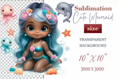 Explore our delightful mermaid watercolor clipart, perfect for invitations, greeting cards, scrapbooking, and seasonal crafts. Ideal for sublimation designs on transparent backgrounds, as well as birthday cards, T-shirt designs, children's prints and deco