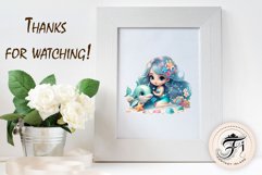 Explore our delightful mermaid watercolor clipart, perfect for invitations, greeting cards, scrapbooking, and seasonal crafts. Ideal for sublimation designs on transparent backgrounds, as well as birthday cards, T-shirt designs, children&#039;s prints and deco