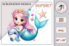 Explore our delightful mermaid watercolor clipart, perfect for invitations, greeting cards, scrapbooking, and seasonal crafts. Ideal for sublimation designs on transparent backgrounds, as well as birthday cards, T-shirt designs, children&#039;s prints and deco