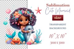 Explore our delightful mermaid watercolor clipart, perfect for invitations, greeting cards, scrapbooking, and seasonal crafts. Ideal for sublimation designs on transparent backgrounds, as well as birthday cards, T-shirt designs, children&#039;s prints and deco