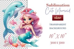 Explore our delightful mermaid watercolor clipart, perfect for invitations, greeting cards, scrapbooking, and seasonal crafts. Ideal for sublimation designs on transparent backgrounds, as well as birthday cards, T-shirt designs, children&#039;s prints and deco