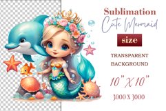 Explore our delightful mermaid watercolor clipart, perfect for invitations, greeting cards, scrapbooking, and seasonal crafts. Ideal for sublimation designs on transparent backgrounds, as well as birthday cards, T-shirt designs, children&#039;s prints and deco