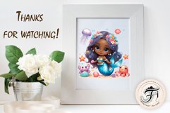 Explore our delightful mermaid watercolor clipart, perfect for invitations, greeting cards, scrapbooking, and seasonal crafts. Ideal for sublimation designs on transparent backgrounds, as well as birthday cards, T-shirt designs, children&#039;s prints and deco