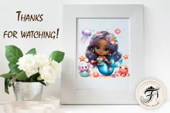 Explore our delightful mermaid watercolor clipart, perfect for invitations, greeting cards, scrapbooking, and seasonal crafts. Ideal for sublimation designs on transparent backgrounds, as well as birthday cards, T-shirt designs, children's prints and deco