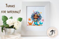 Explore our delightful mermaid watercolor clipart, perfect for invitations, greeting cards, scrapbooking, and seasonal crafts. Ideal for sublimation designs on transparent backgrounds, as well as birthday cards, T-shirt designs, children&#039;s prints and deco