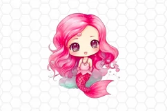 Cute Mermaid Watercolor Cliparts