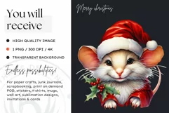 Cute Mice clipart, Christmas mouse PNG for Sublimation Product Image 2