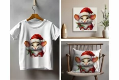 Cute Mice clipart, Christmas mouse PNG for Sublimation Product Image 3