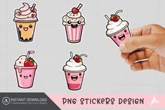 Cute Milkshake Sticker Clipart,Kawaii Milkshake Sticker Product Image 1