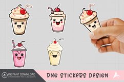 Cute Milkshake Sticker Clipart,Kawaii Milkshake Sticker Product Image 1