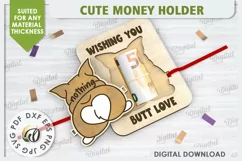 Cute Corgi Money Holder Laser Cut. Money Gift Holder SVG Product Image 1