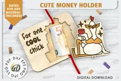 Cute Chicken Money Holder Laser Cut. Money Gift Holder SVG Product Image 1