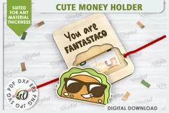 Cute Money Holder Laser Cut Design. Money Gift Holder SVG Product Image 1