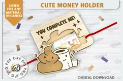 Cute Poo Money Holder Laser Cut. Money Gift Holder SVG Product Image 1