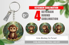 Keychain Cartoon Monkey in Forest Product Image 1
