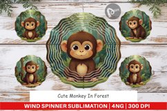 Wind Spinner Cartoon Monkey in Forest Product Image 1